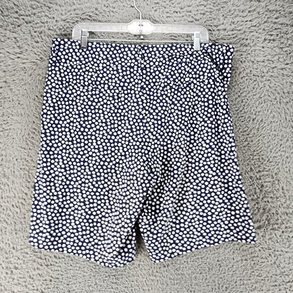 Spanx Shorts Womens 1X Navy Blue Polka Dot Pull On High Rise - Picture 9 of 10